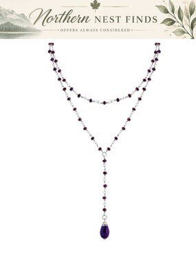 Gothic Layered Teardrop Crystal Choker Necklace Copper Stainless Steel Glass